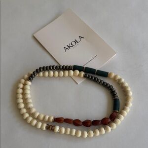 Akola Women's Cream and Brown Beaded Necklace